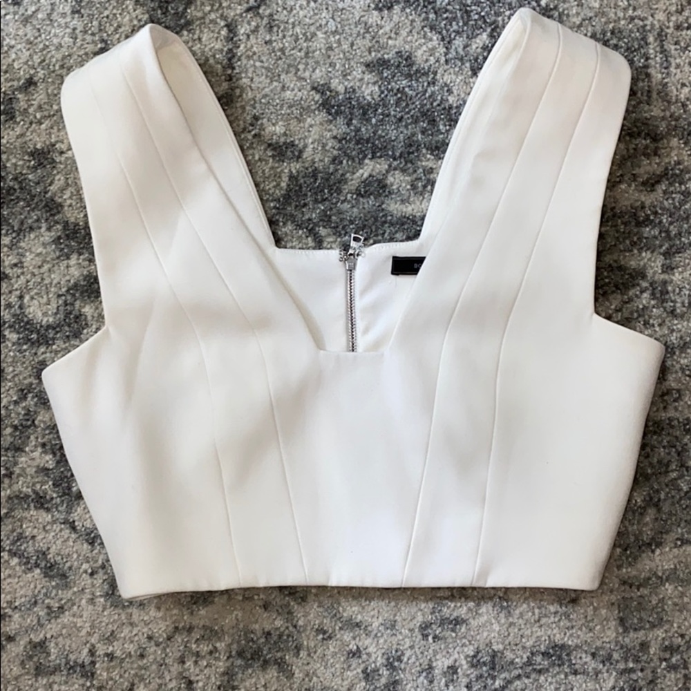 BCBG White Crop Top